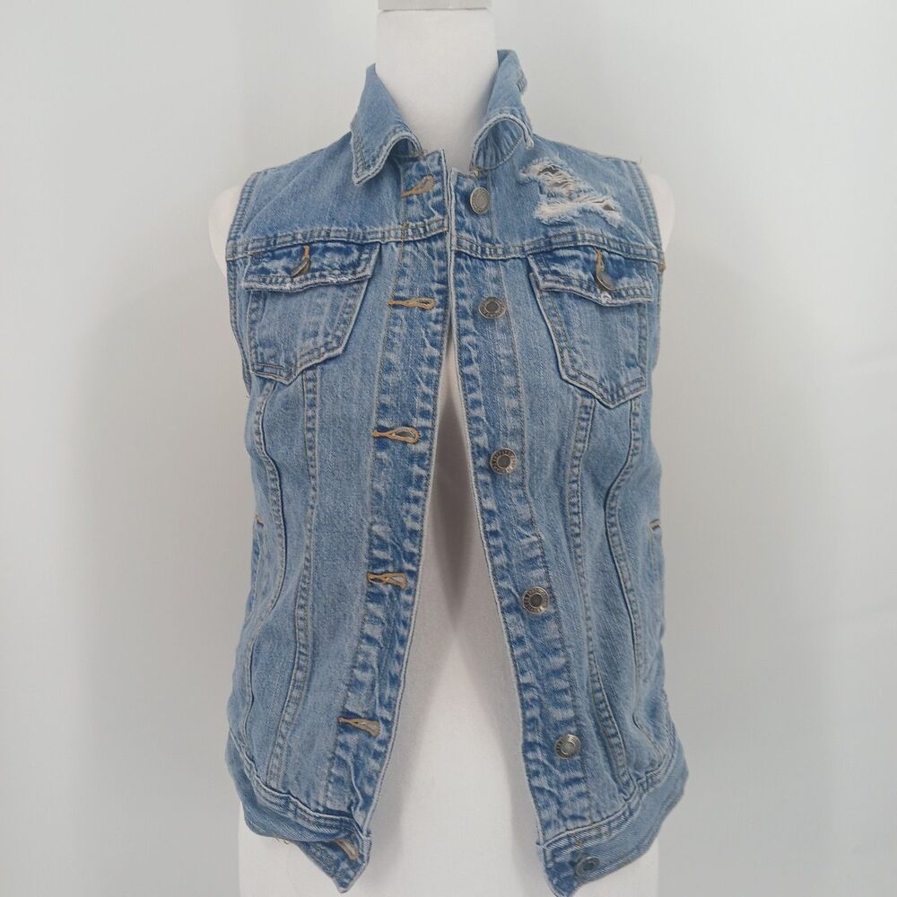 Women's Mossimo Supply Co. Size Small Blue Denim Vest Western Boho